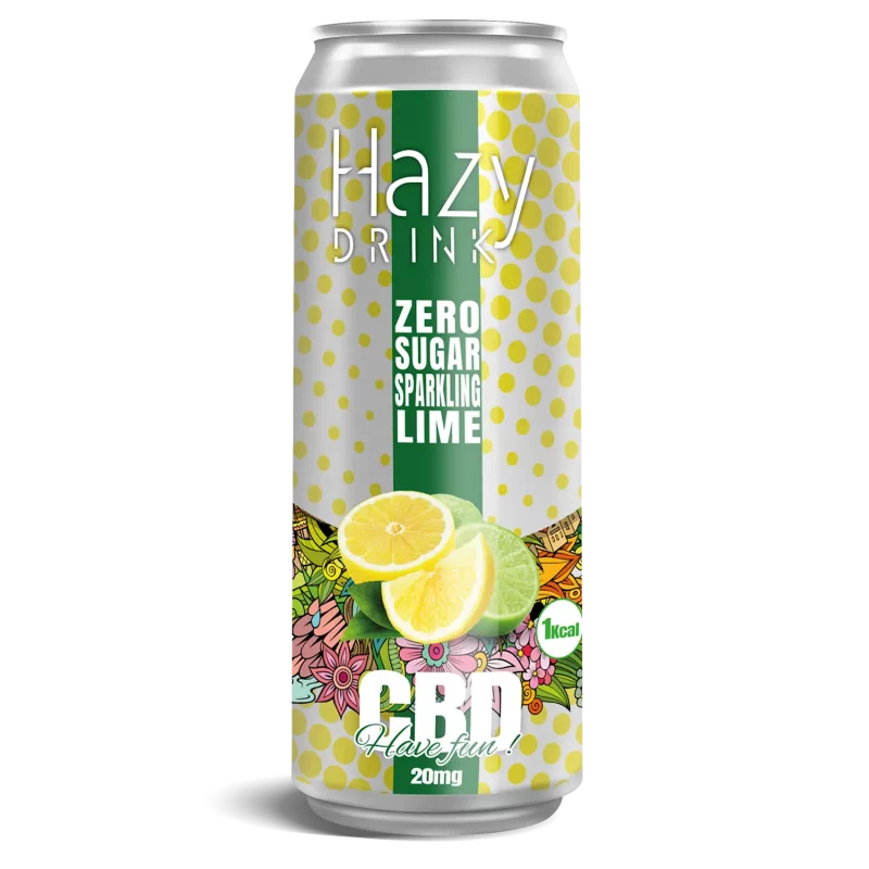 Hazy Drink 20mg CBD boisson gazeuse Citron Citron vert