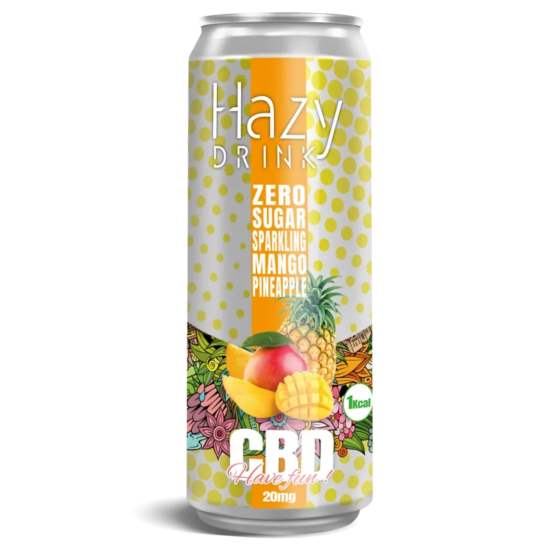 Hazy Drink 20mg CBD boisson gazeuse Mangue Ananas