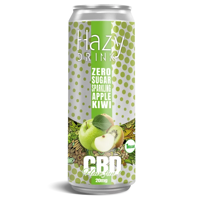 Hazy Drink 20mg CBD boisson gazeuse Pomme Kiwi