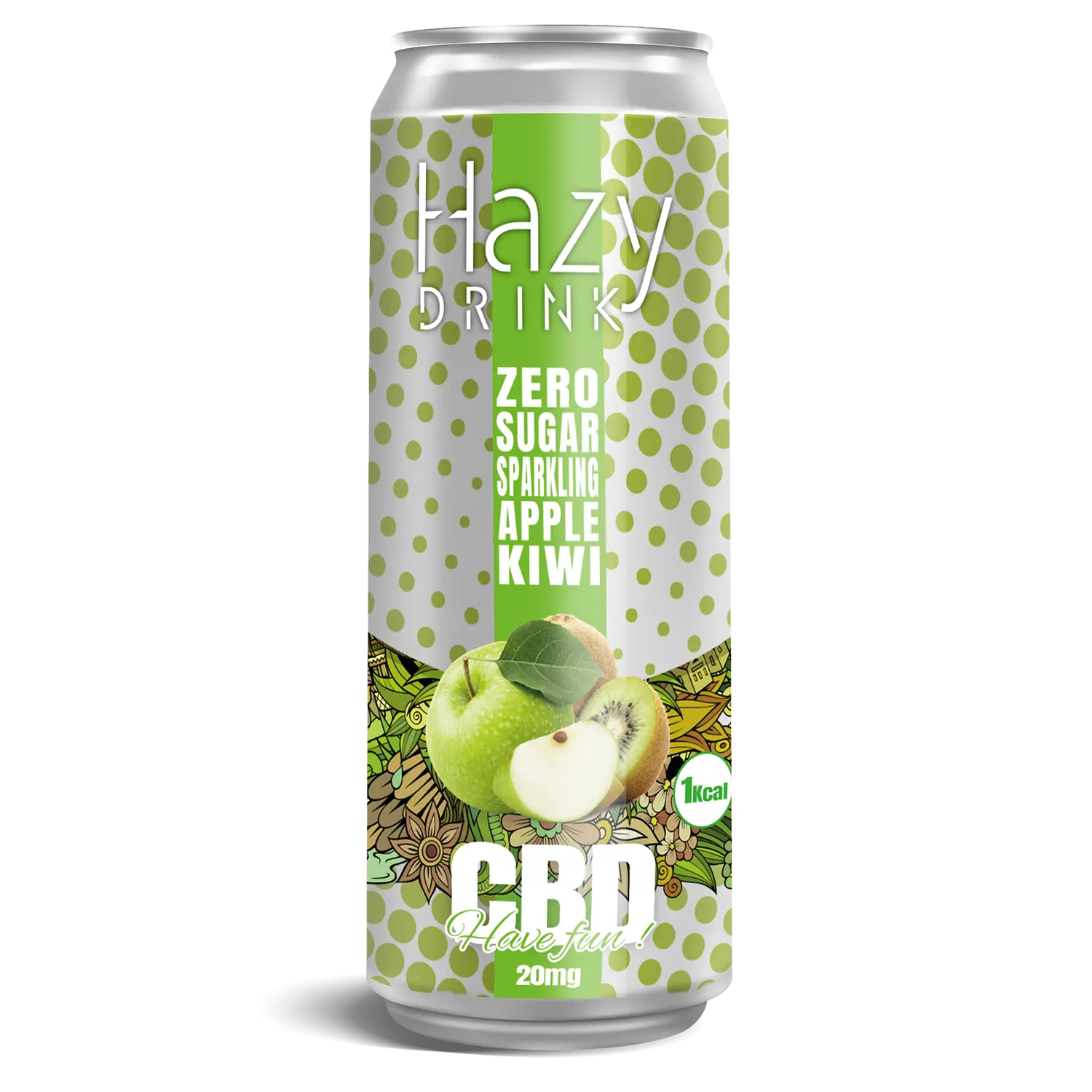 Hazy Drink 20mg CBD boisson gazeuse Pomme Kiwi